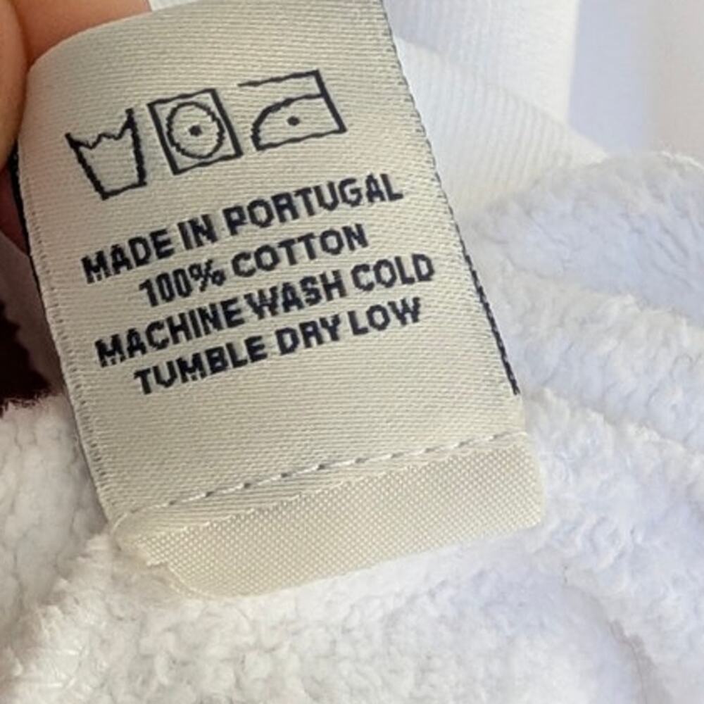 Sporty & Rich Women's White V-Neck Sweatshirt with Green Trim - Picture 7 of 7